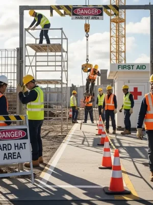 trabajadores con medidas de seguridad ISO 45001
